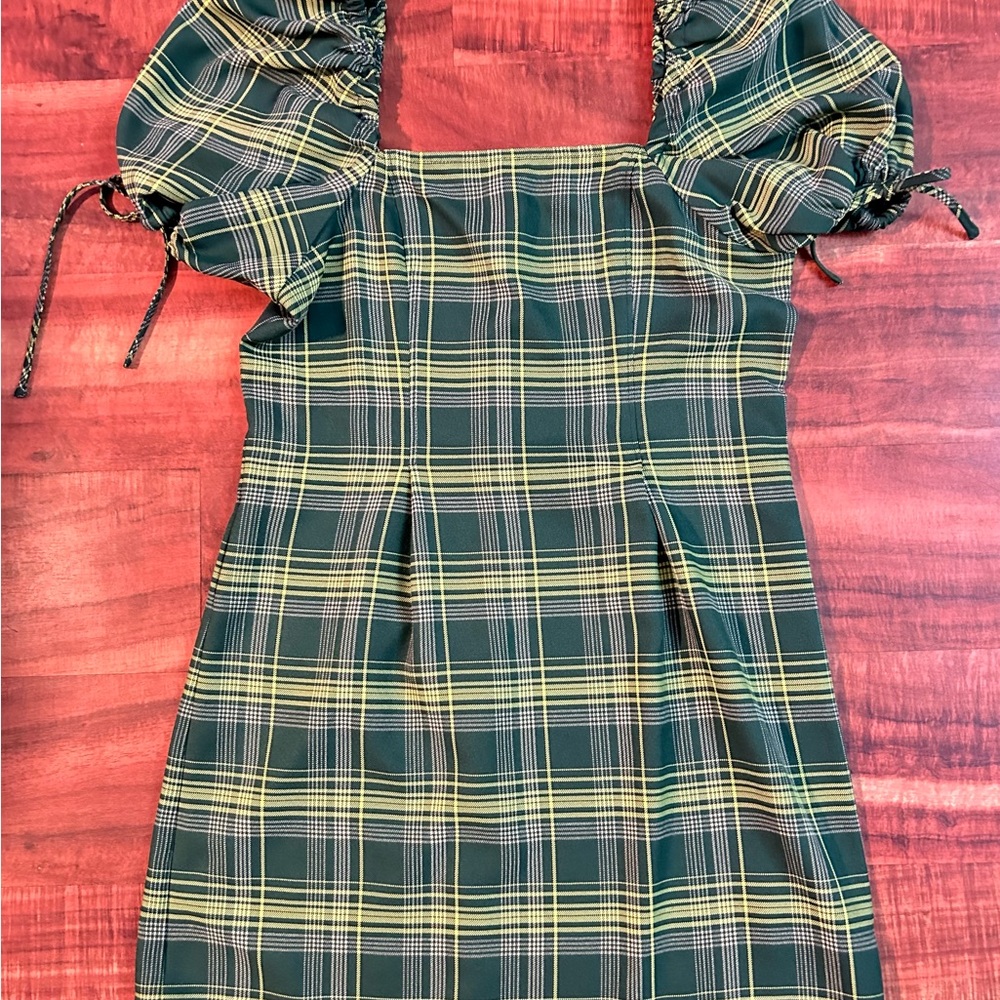 BP Green and Yellow Puff Sleeve Sundress